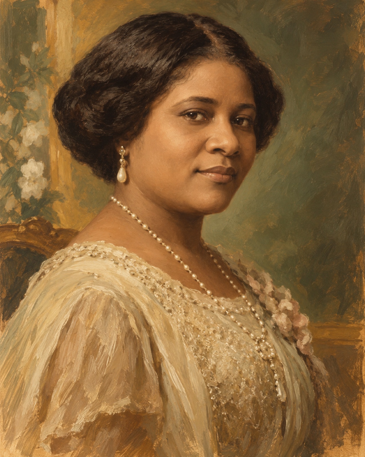 Painted illustrated portrait of Madam C.J. Walker