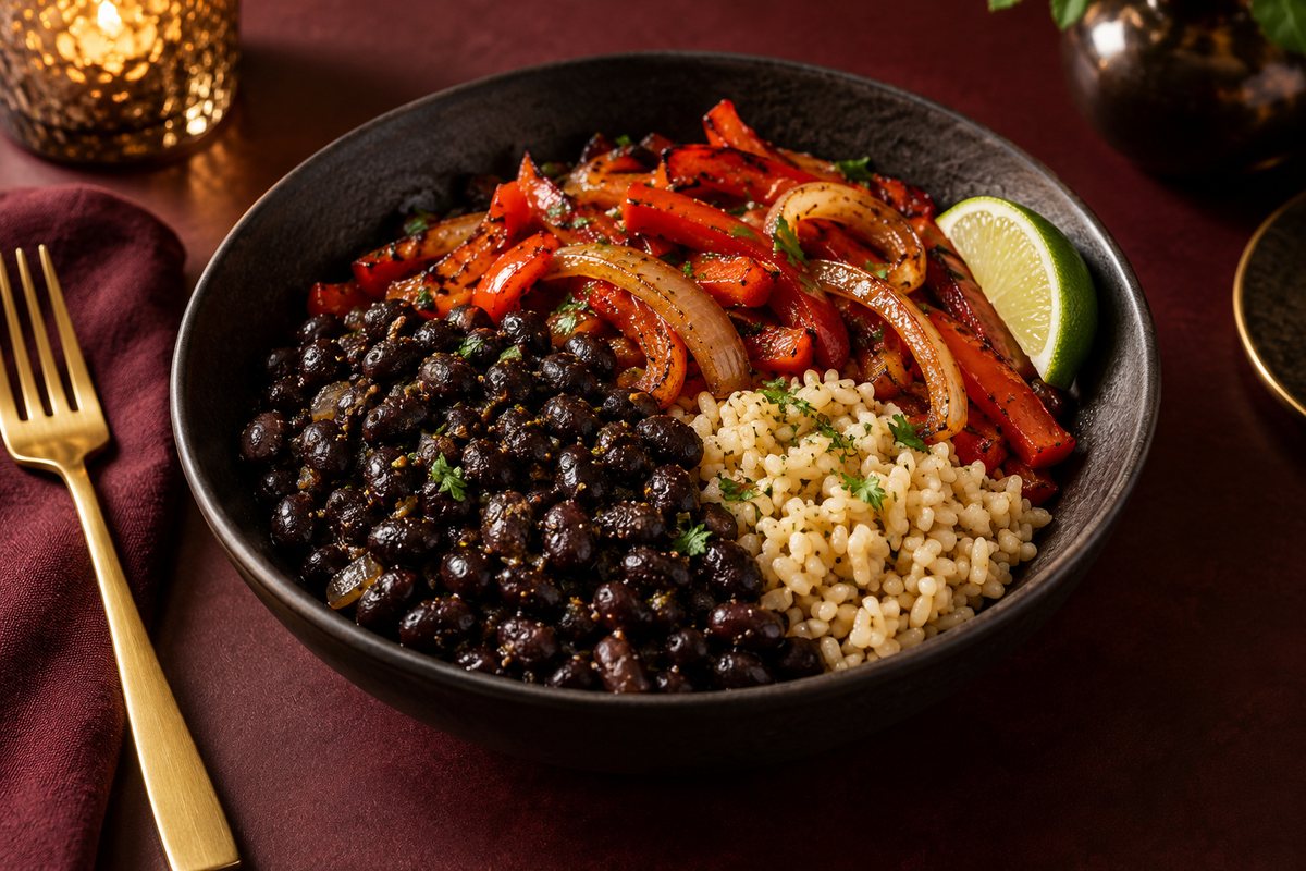 Black bean & rice bowl from Mrs. Revell's family kitchen