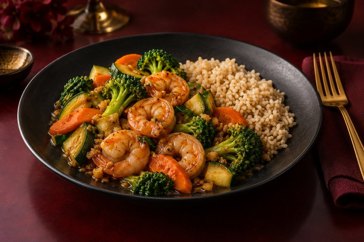 Shrimp & veggie stir-fry from Mrs. Revell's family kitchen