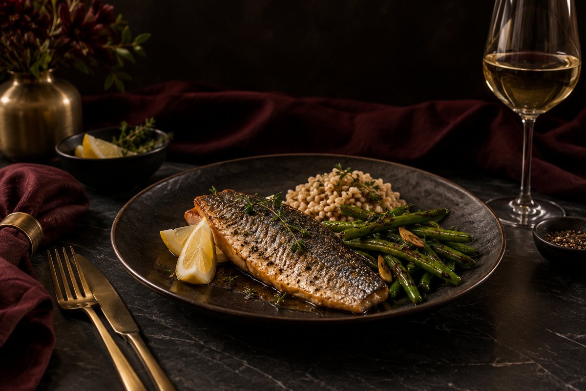 Herb trout with barley & beans from Mrs. Revell's family kitchen